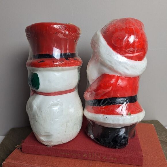 Vintage Christmas Candles wax Santa Claus snowman new 7.5 inch set - Picture 5 of 6